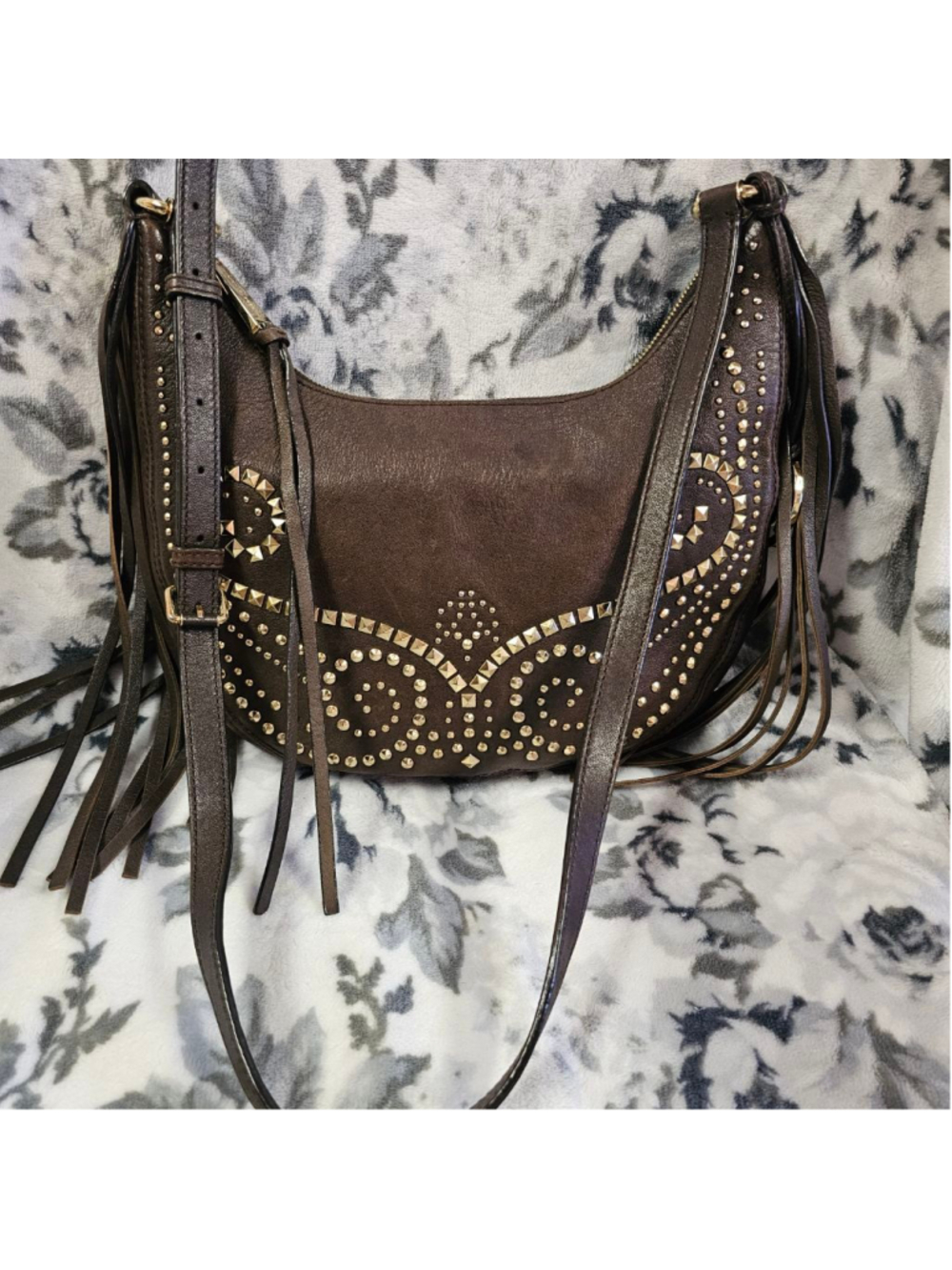 Michael Kors Rhea Studded Fringe Messenger Bag - Picture 3 of 10